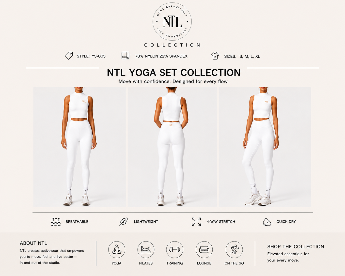 High neck & leggings yoga set