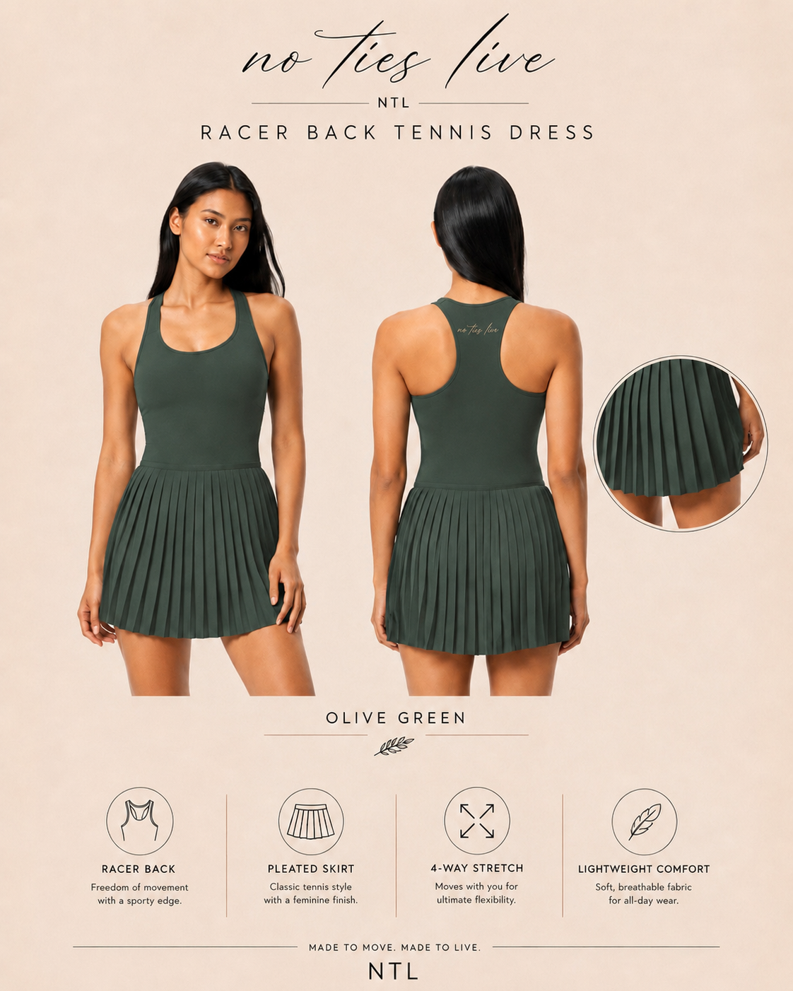 Pleated paddle dress