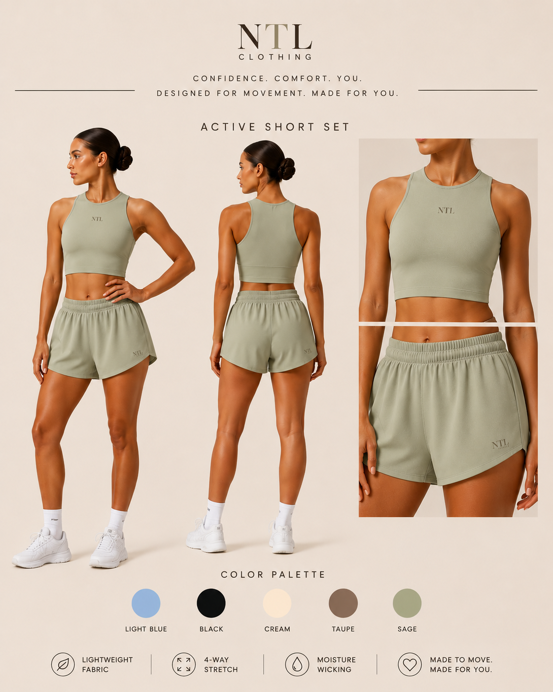 Running short and matching vest set