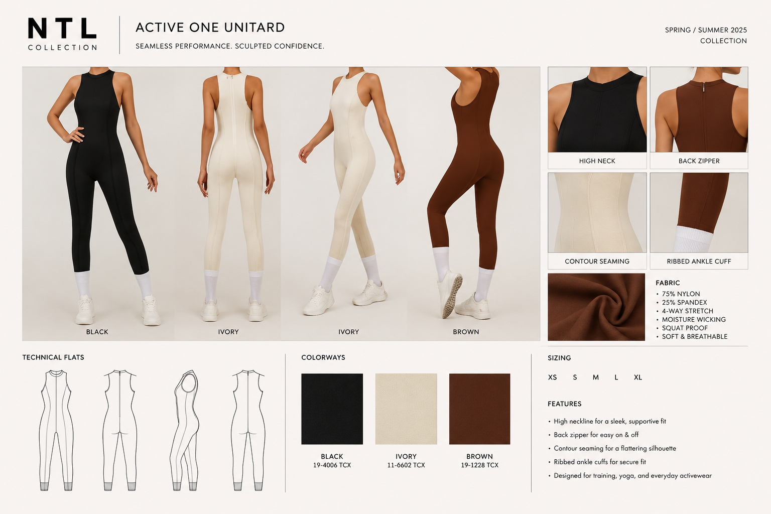 Seam detailed active one jumpsuit