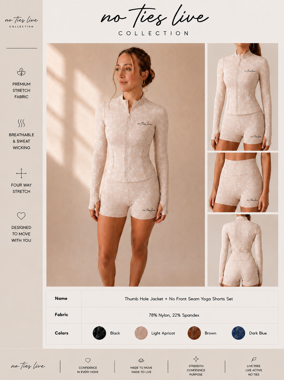 Embossed jacket and short set
