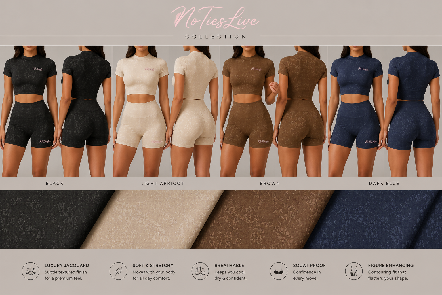 Embossed butter soft crop T-shirt and short set