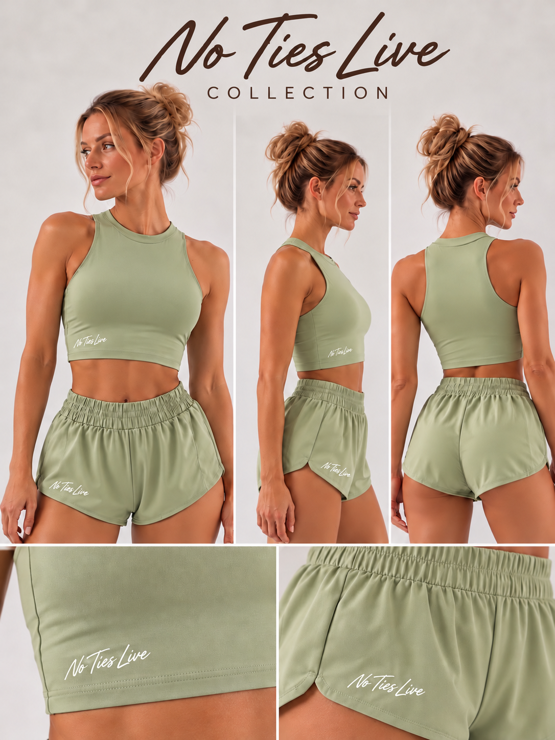 Running short and matching vest set