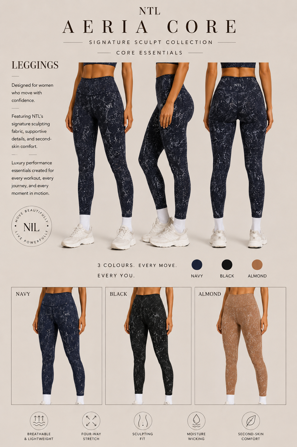 Aeria Embossed leggings