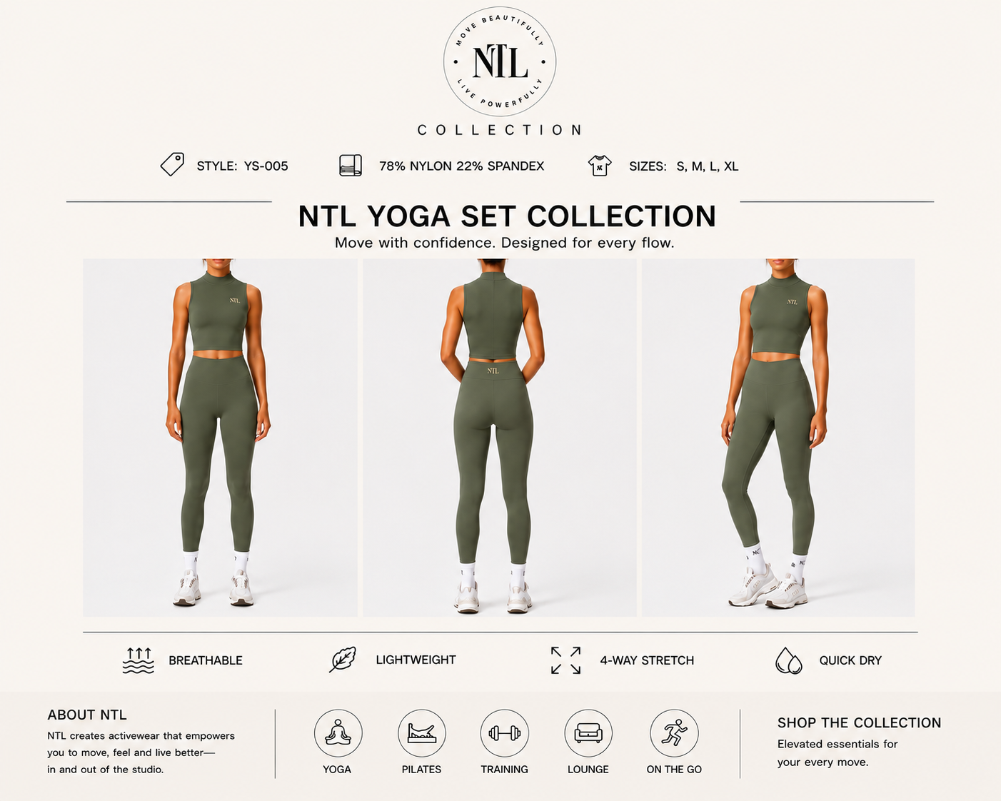 High neck & leggings yoga set