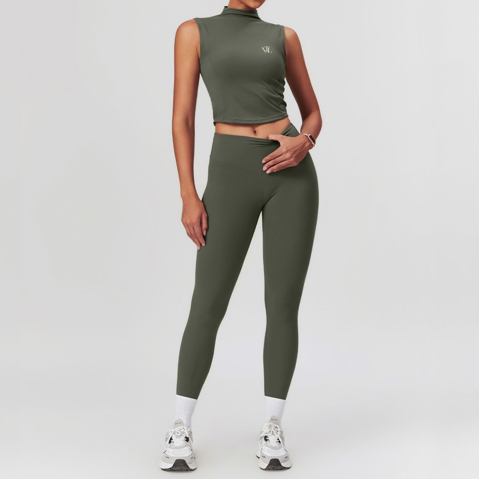 High neck & leggings yoga set