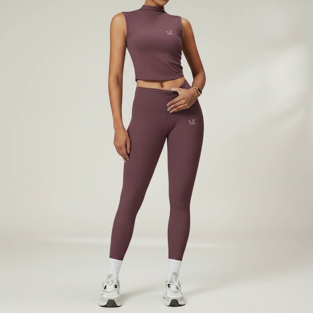 High neck & leggings yoga set