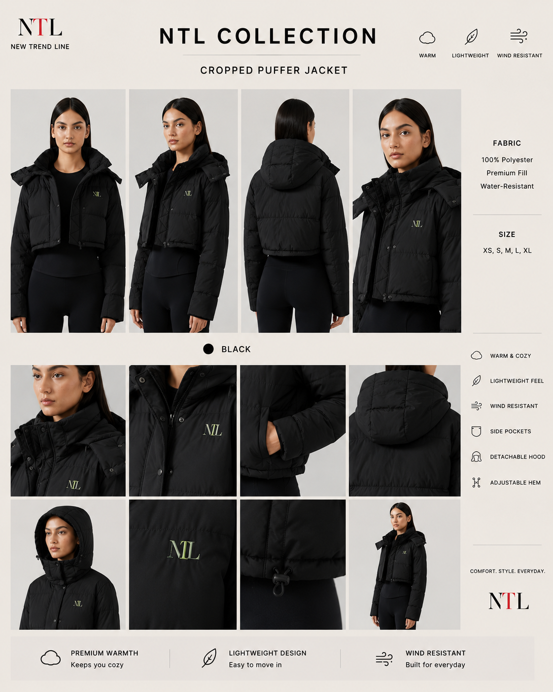Winter crop jacket