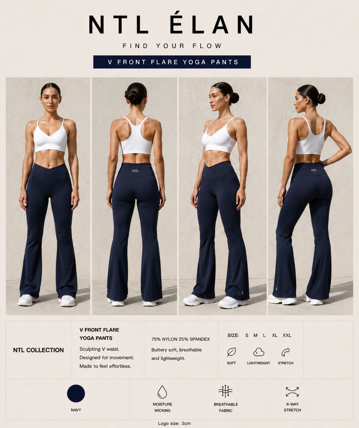 V cut high waisted flares