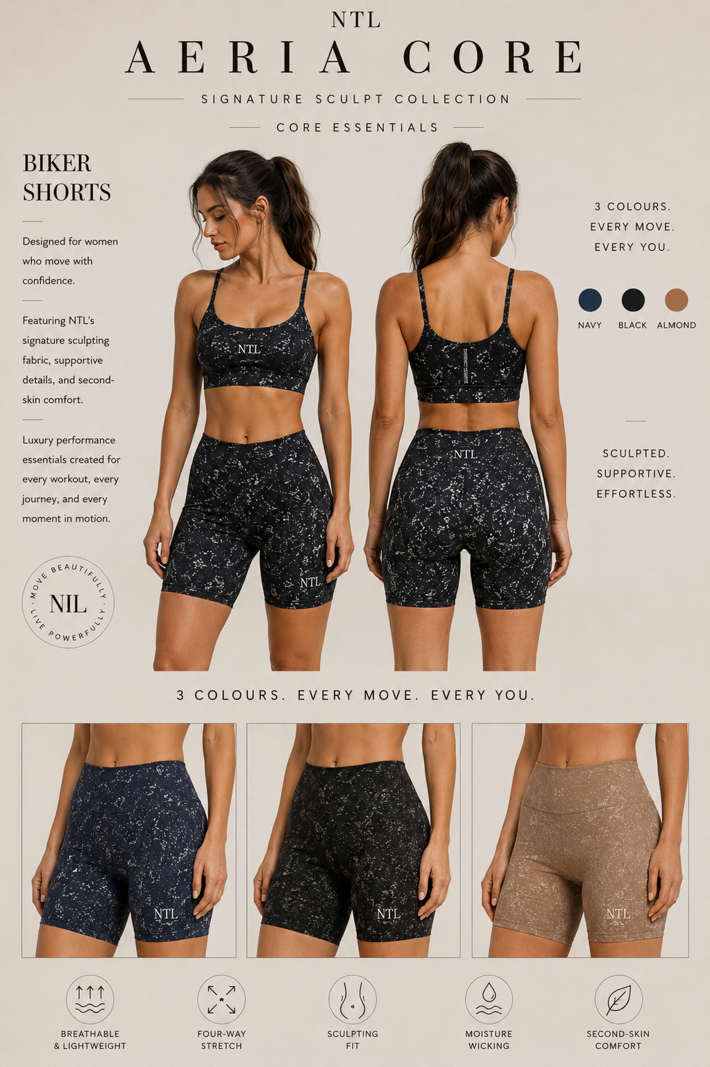 Aeria Embossed butter soft bra and legging set