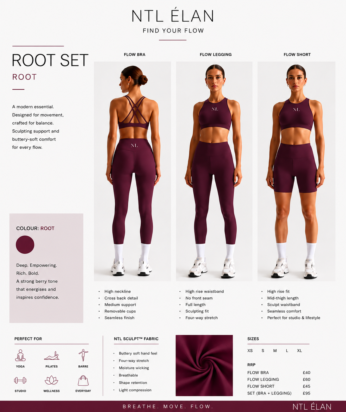 Elan back trap top, high waisted yoga set
