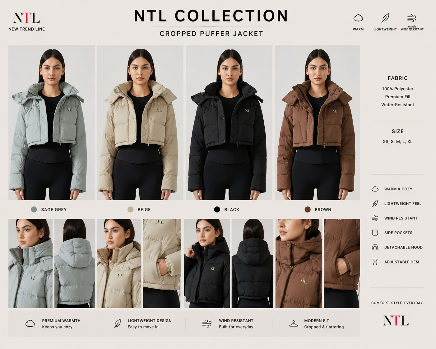 Winter crop jacket