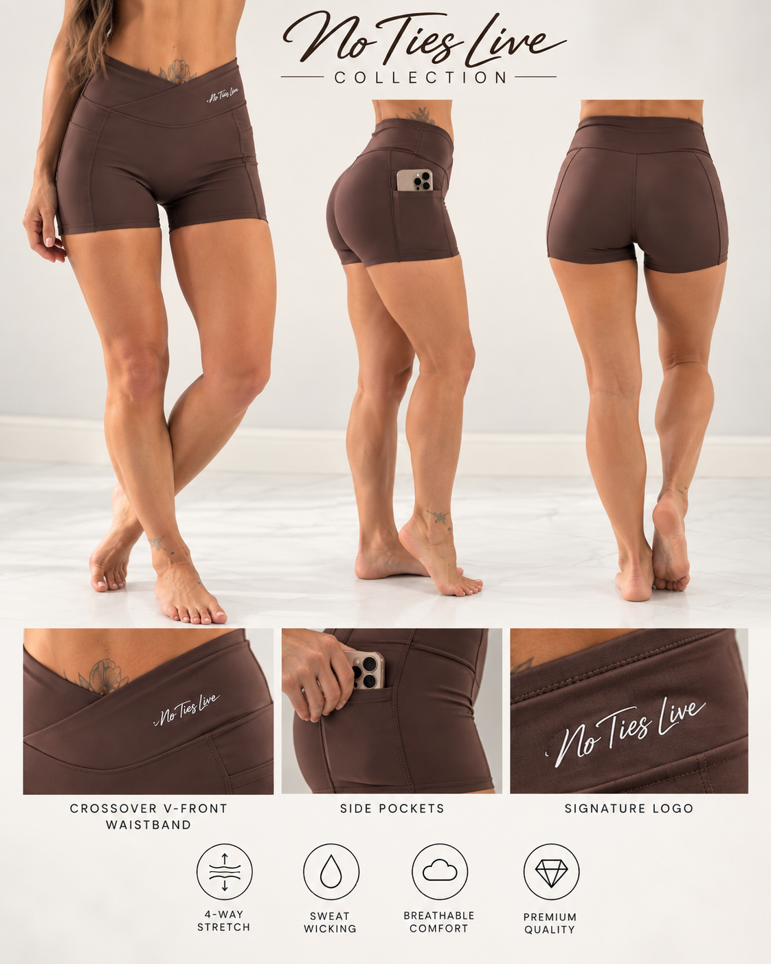 V shape yoga shorts