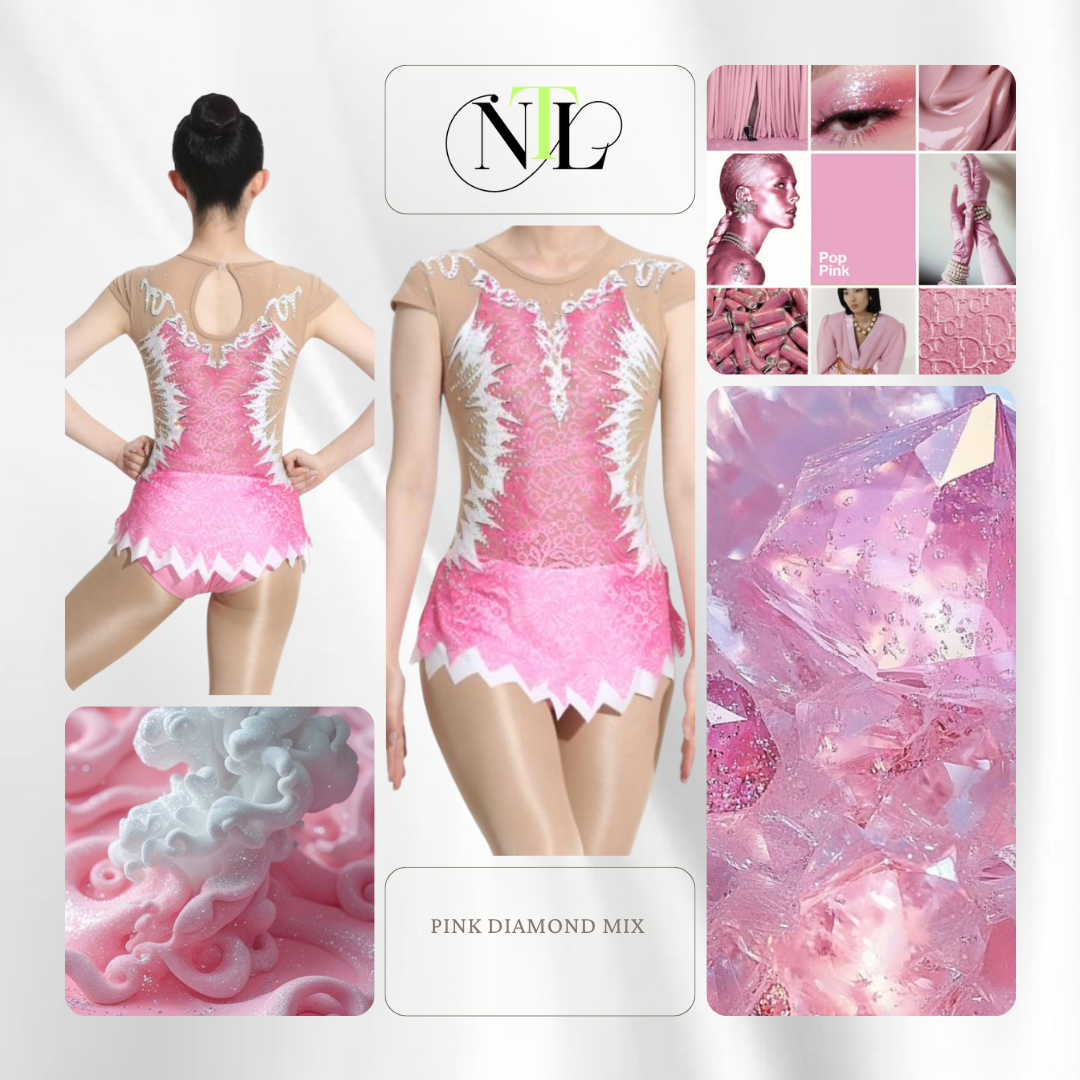 Pink diamond mix leotard