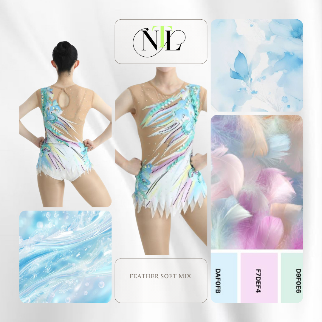 Feather soft pastel mix leotard
