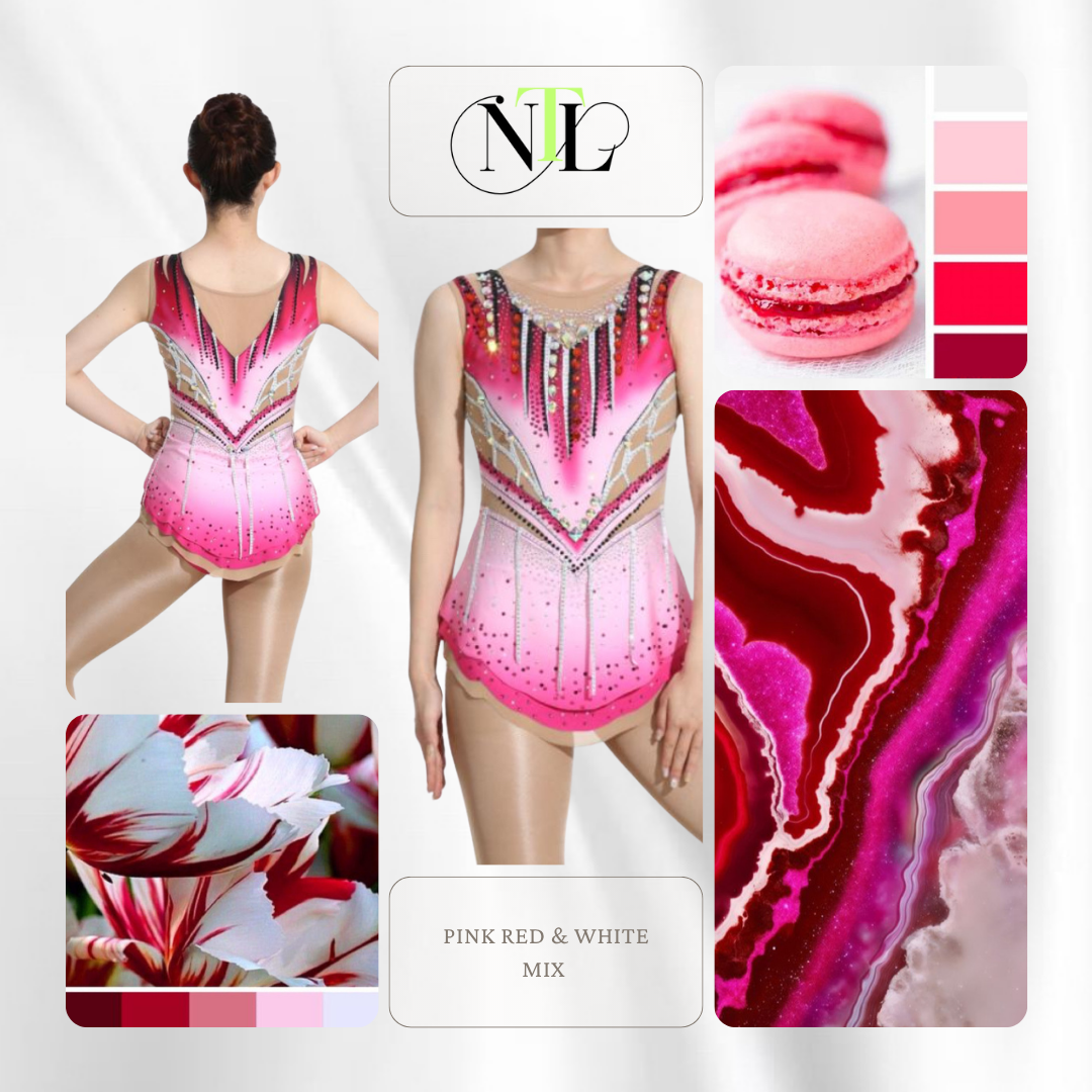 Red pink and white merge mix