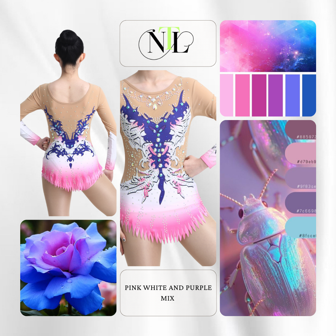 Pink, white and purple mix leotards