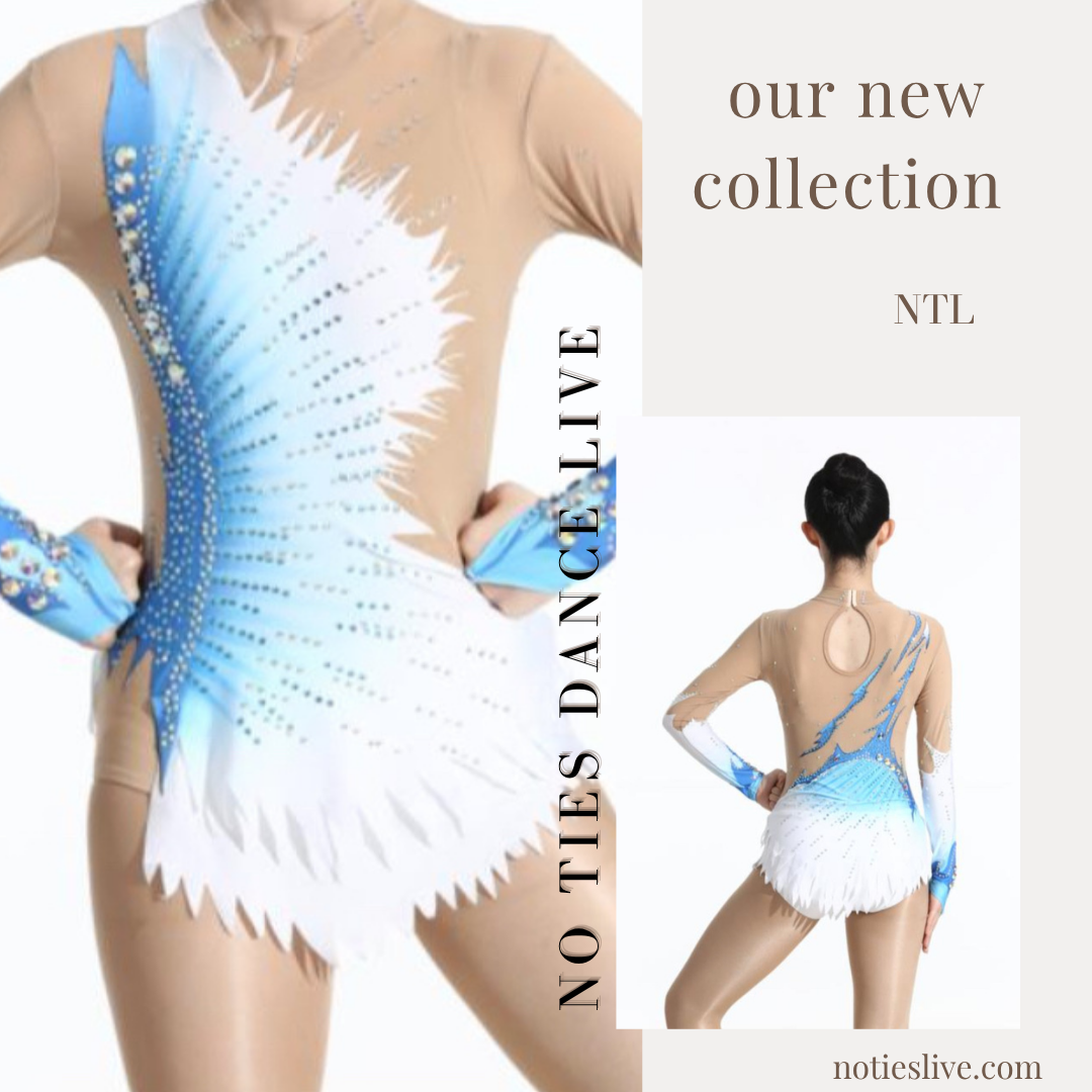 Powder blue and white mix leotard