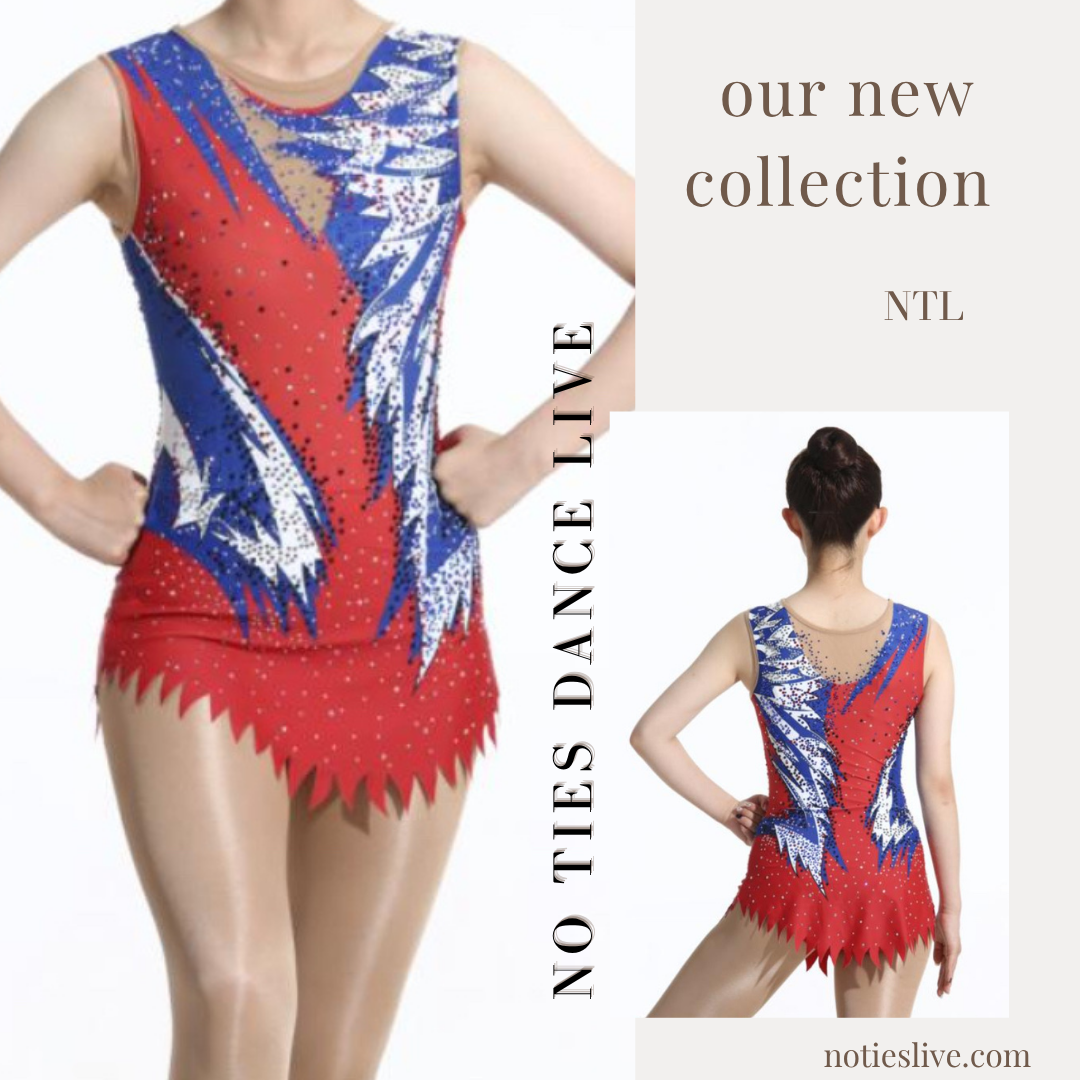 Deep blue deep red leotard