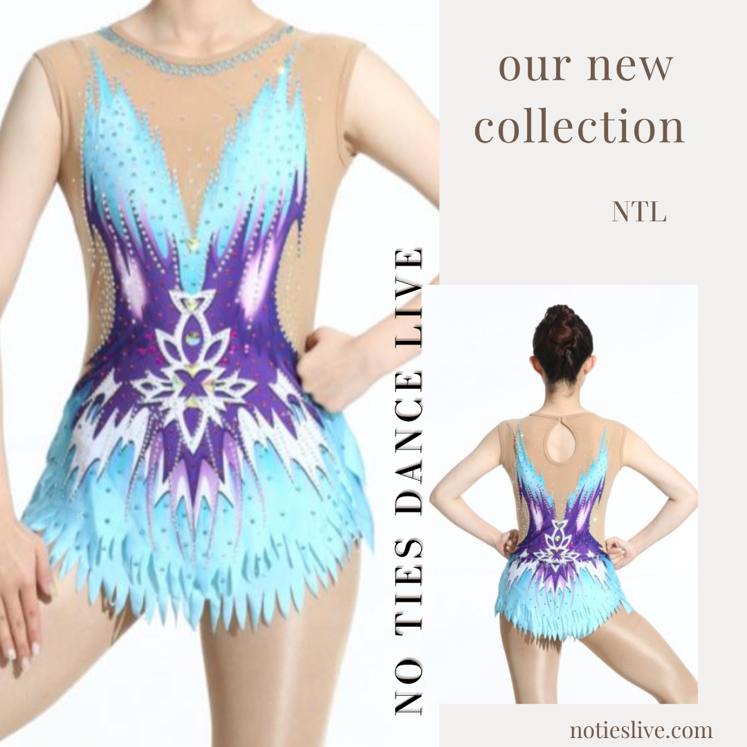 Purple blue tone mix leotard