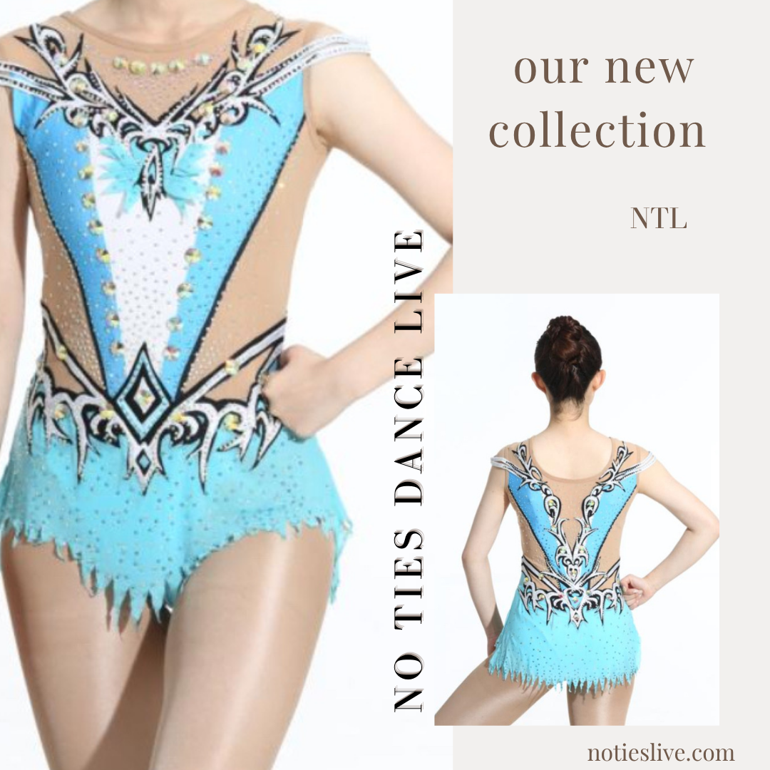 Soft blue detail mix leotard