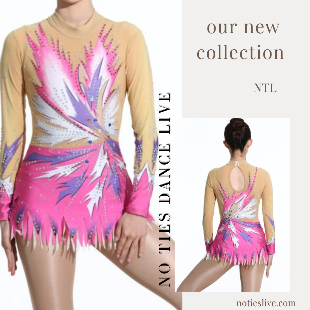 Pink lilac and white colour pattern mix leotard