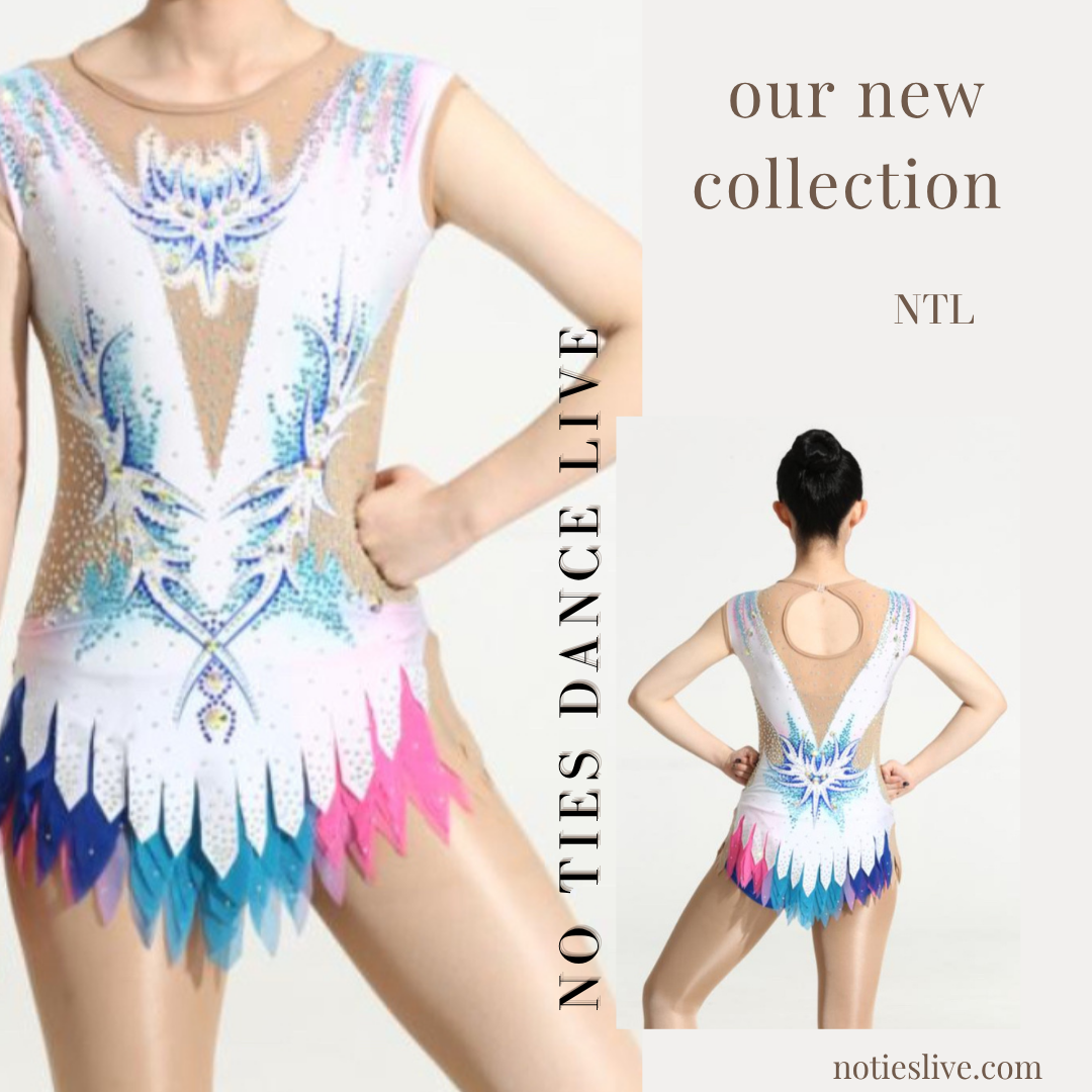 White to blue mix leotard