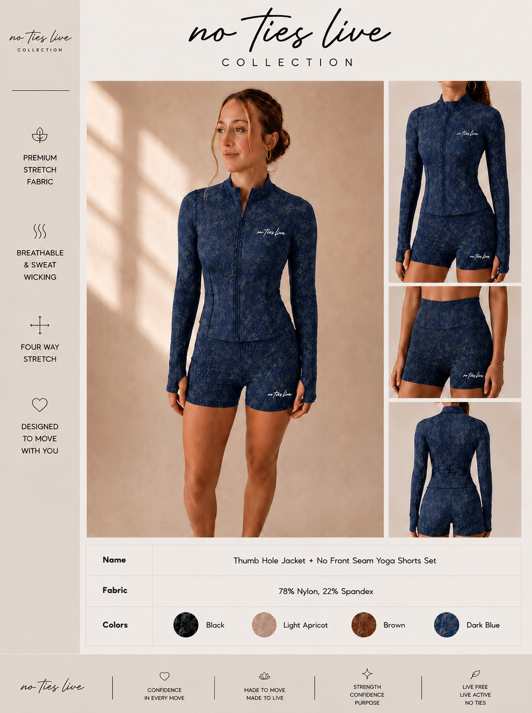 Embossed jacket and short set
