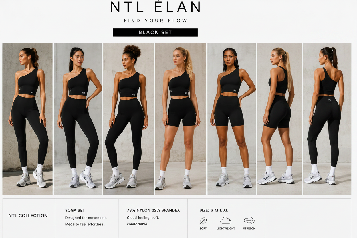 One shoulder top & leggings yoga suit