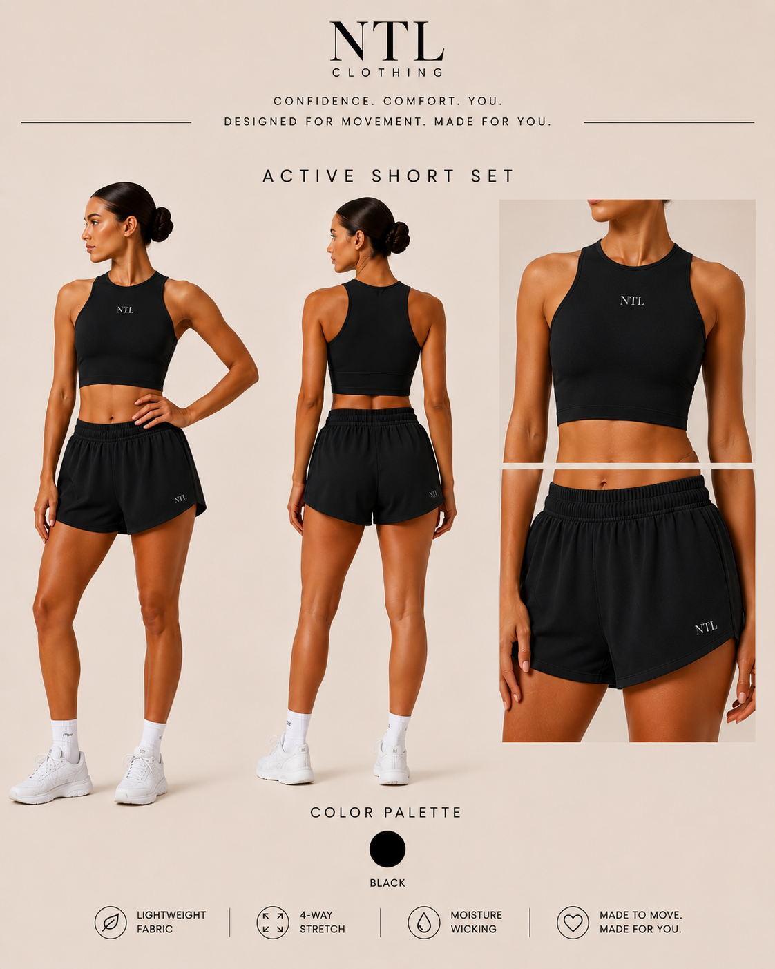 Running short and matching vest set