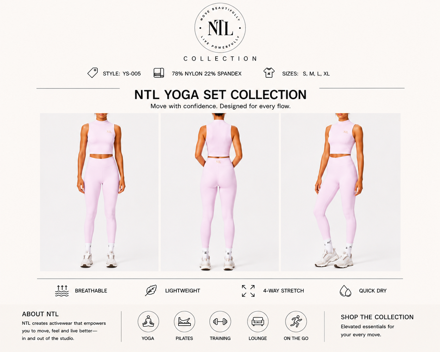 High neck & leggings yoga set