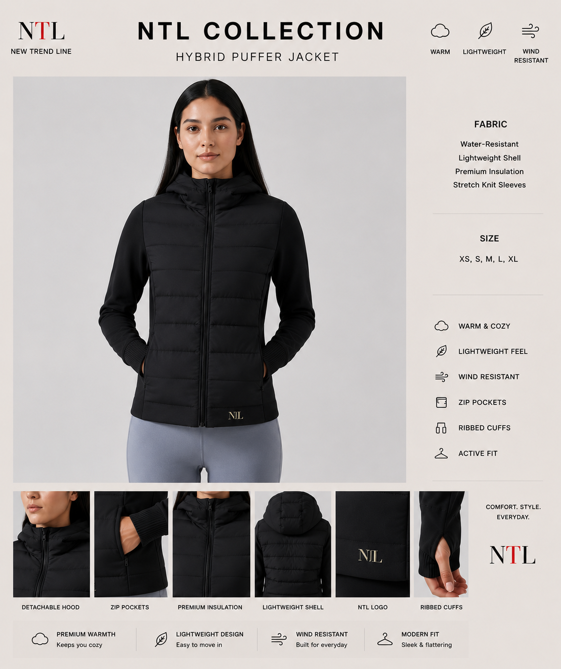 Slim fit walking jacket