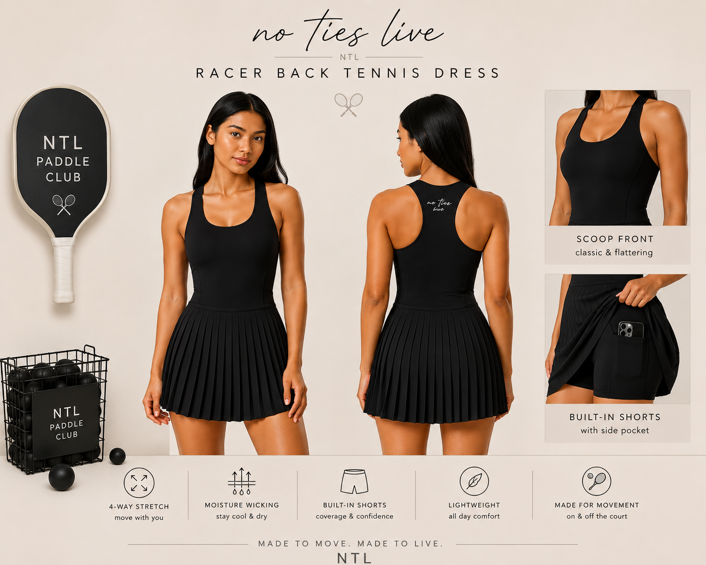 Pleated paddle dress