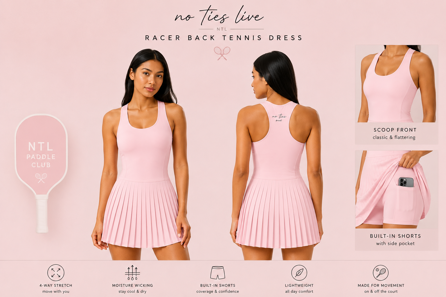 Pleated paddle dress