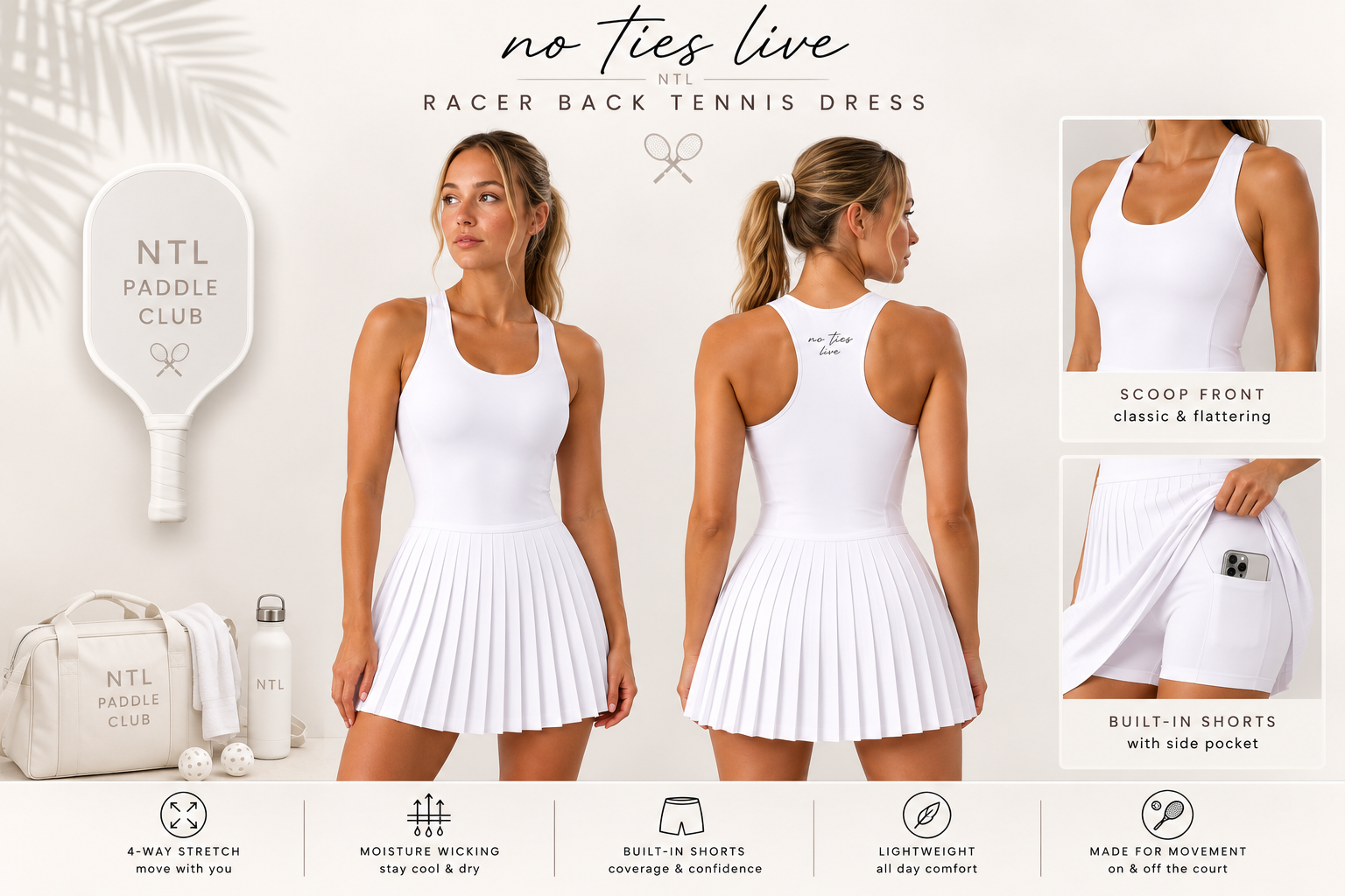 Pleated paddle dress