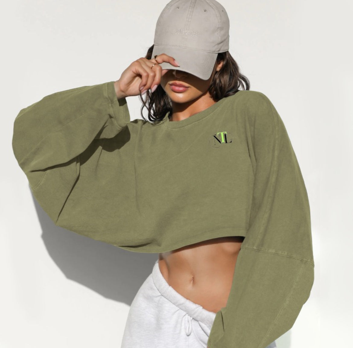 NTL slouch shoulder crop jumper