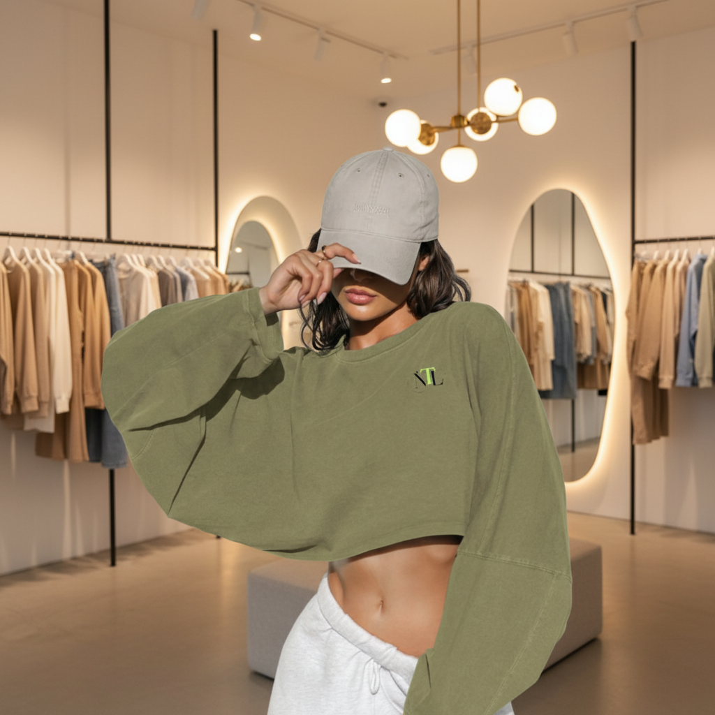 NTL slouch shoulder crop jumper