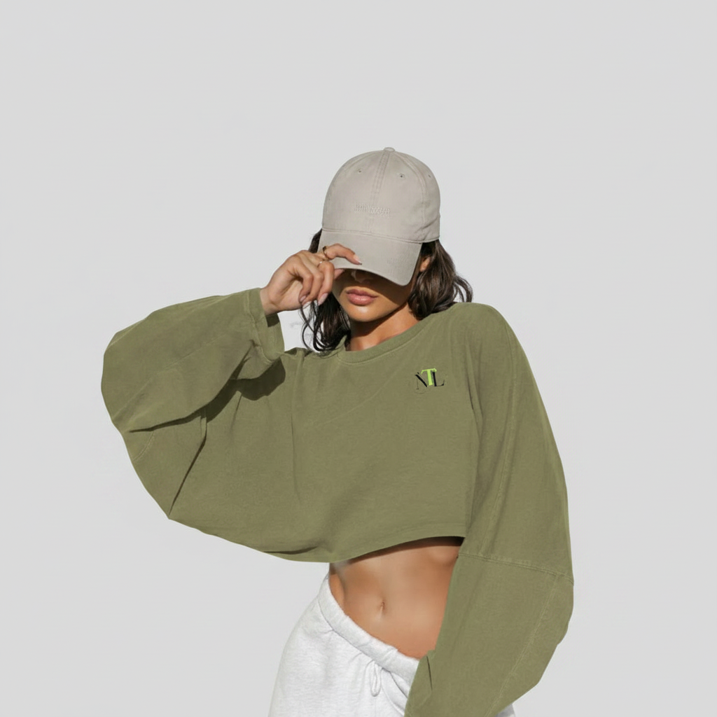 NTL slouch shoulder crop jumper