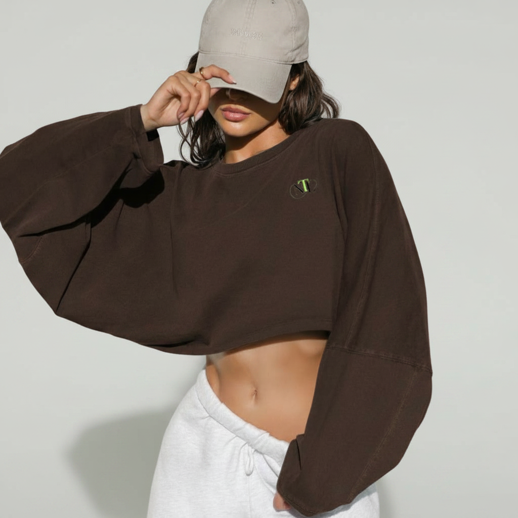 NTL slouch shoulder crop jumper
