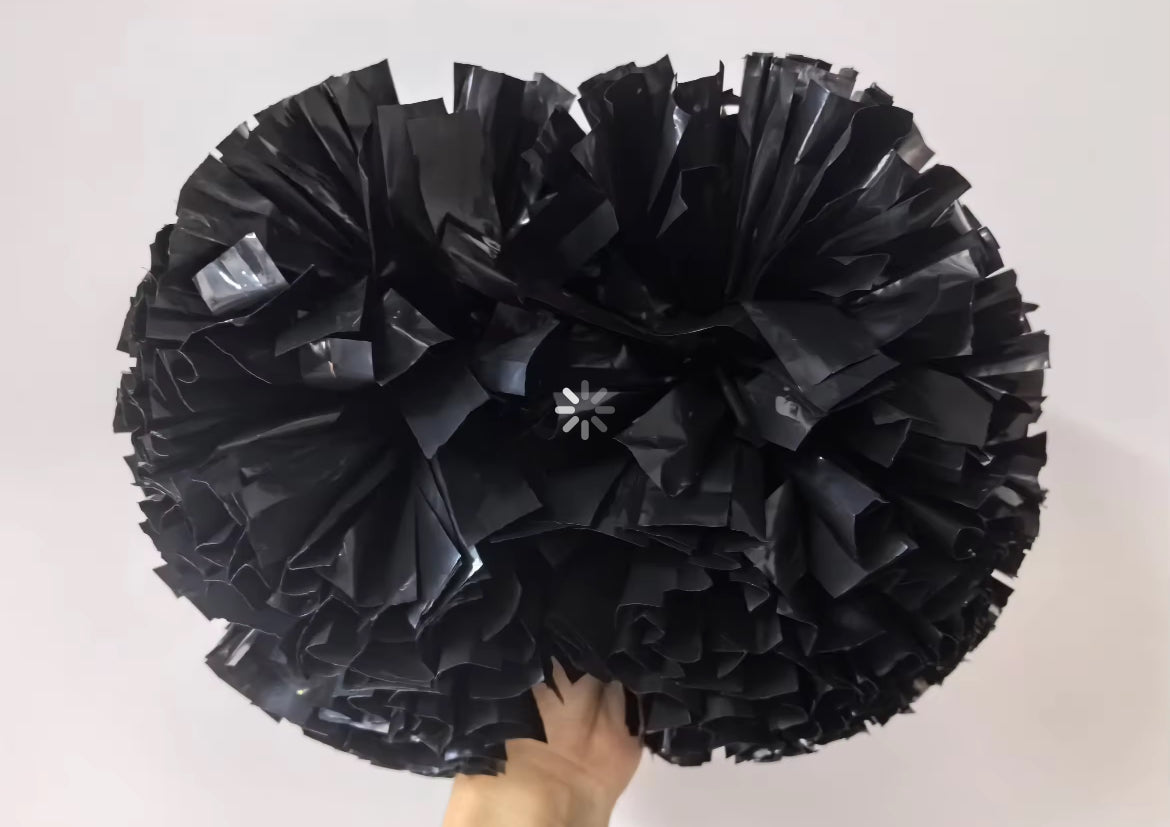 Fluffy black pompom
