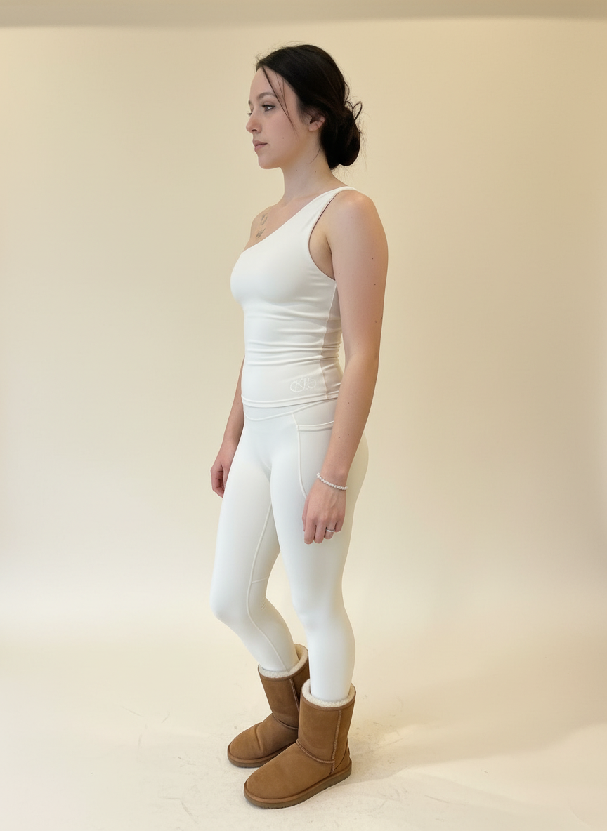 One shoulder top & leggings yoga suit