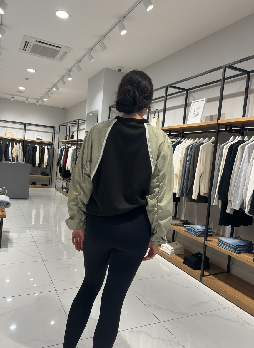 Gathered wind breaker sleeves jumper