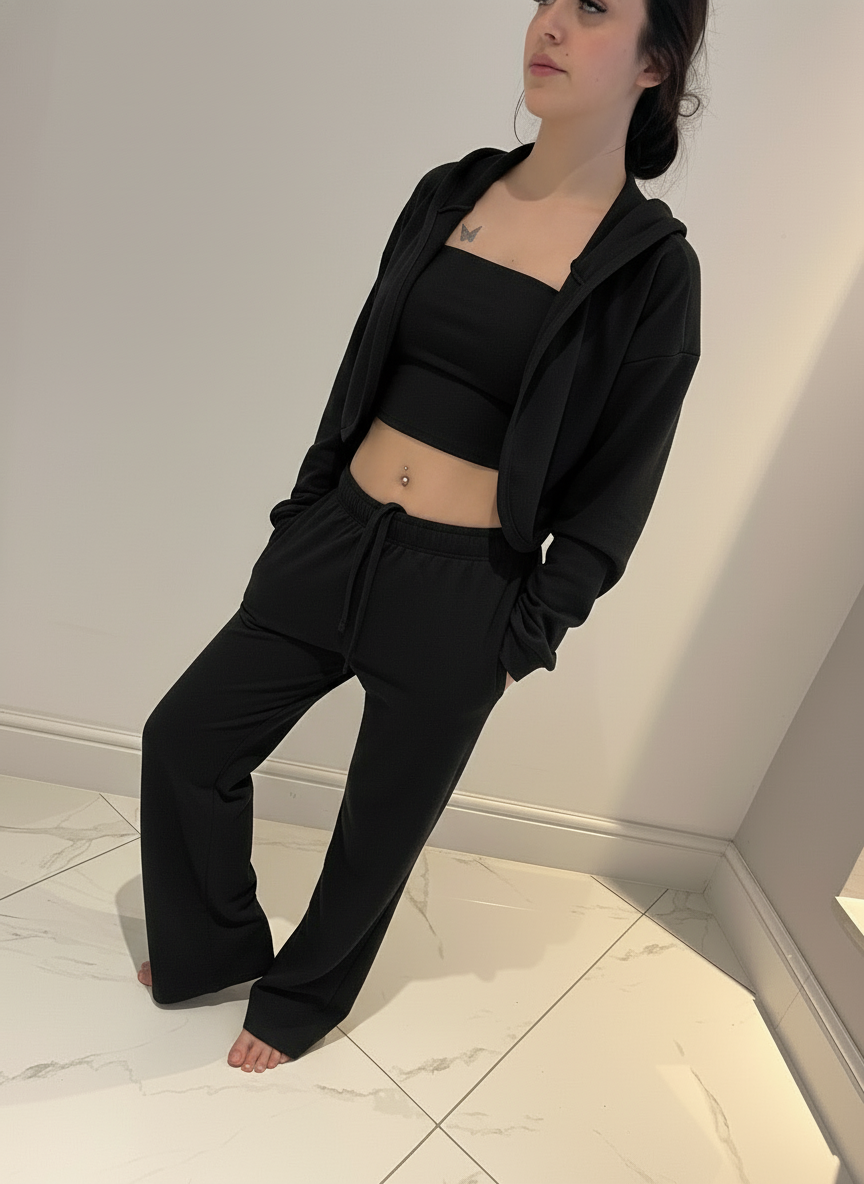 Fleece crop cardigan