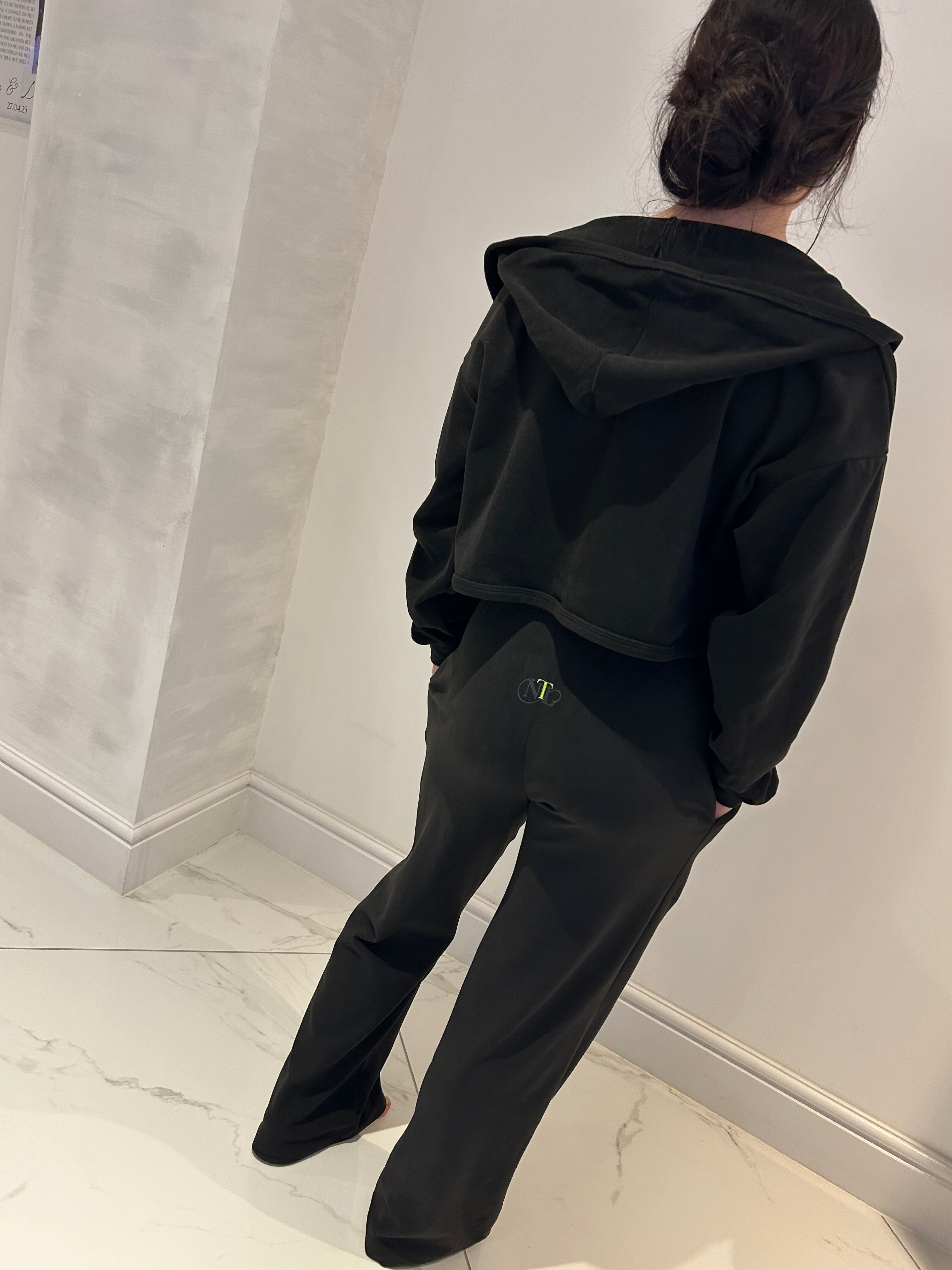 Fleece wide leg joggers