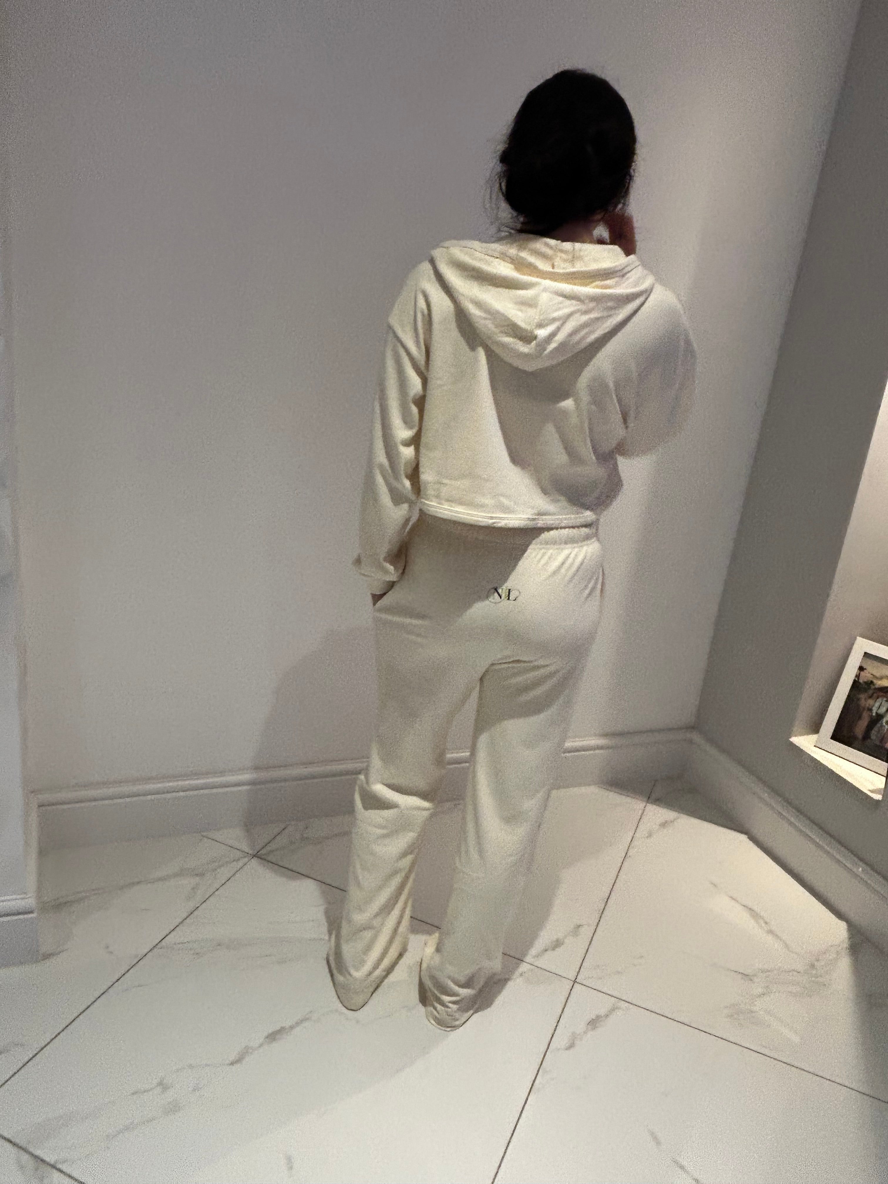 Fleece wide leg joggers