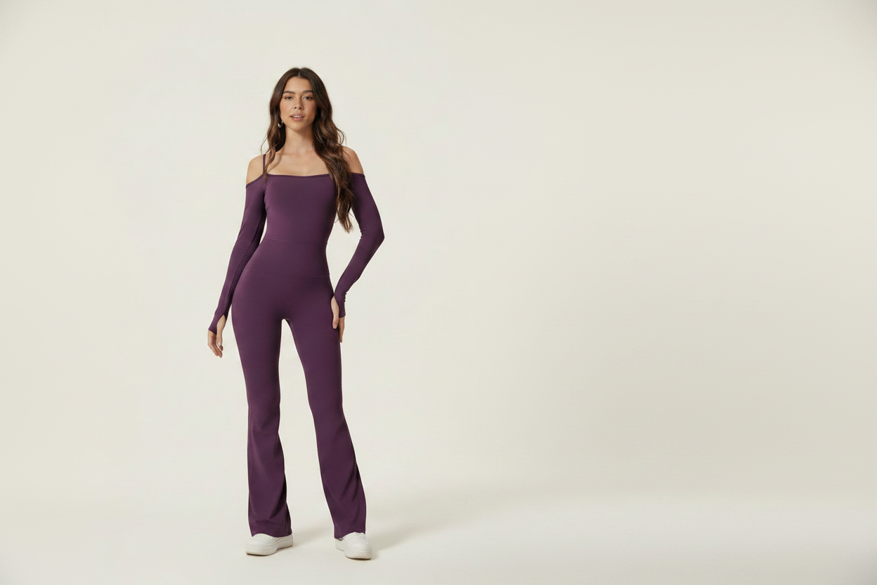 Off the shoulder jump suit