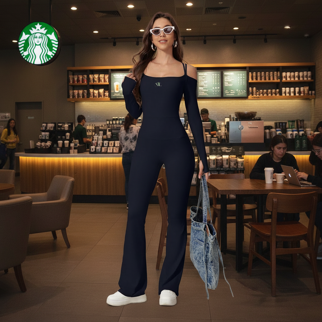 Off the shoulder jump suit