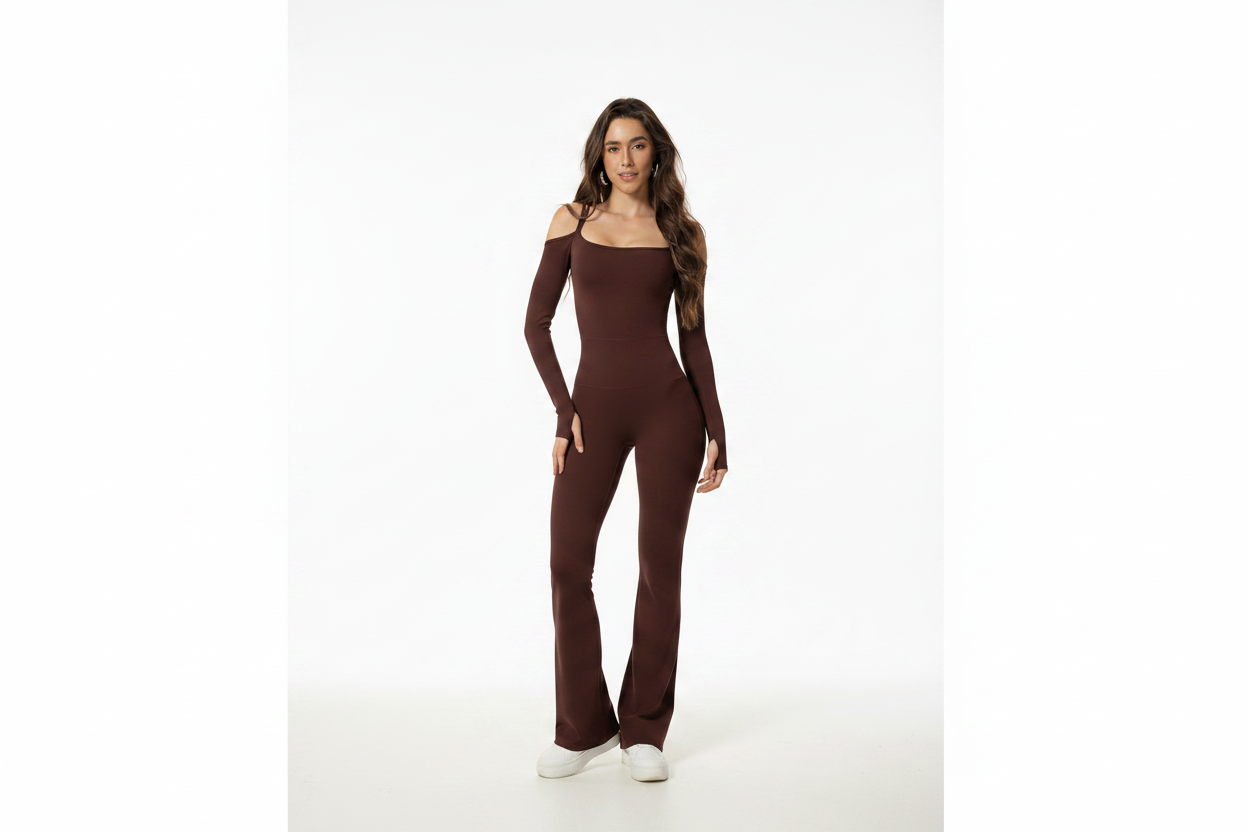 Off the shoulder jump suit