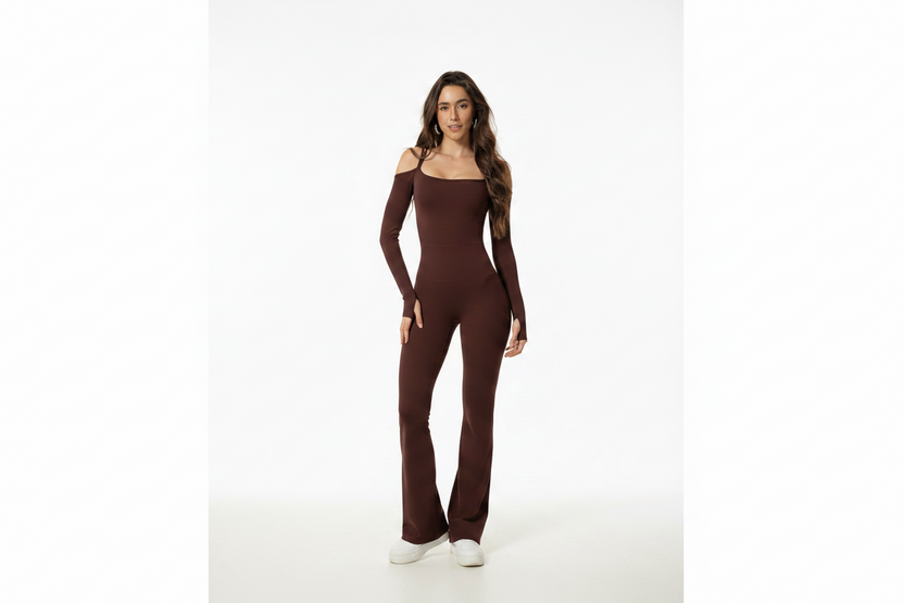 Off the shoulder jump suit