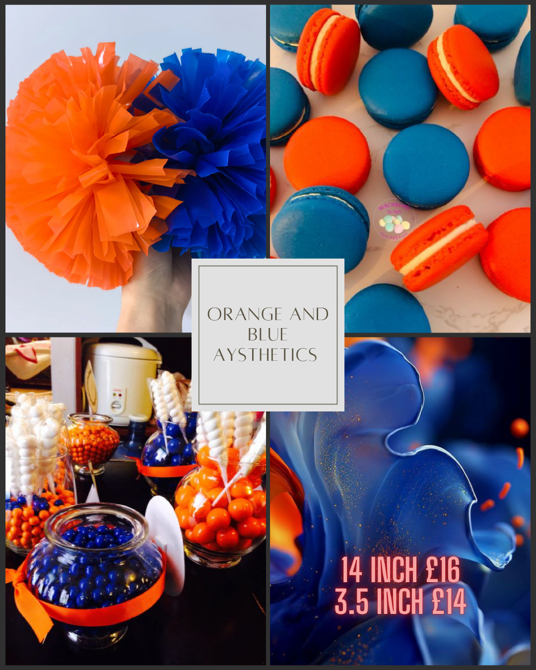 Orange and blue half and half